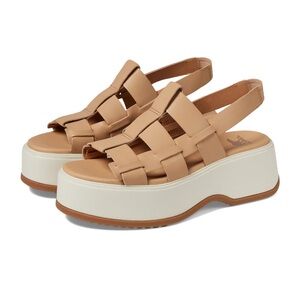 EUC Sorel Dayspring Nubuck Leather platform sandal